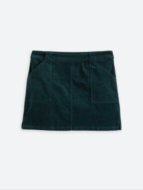 Tribal Dark Green Pull On Corduroy Skirt With Front Pockets